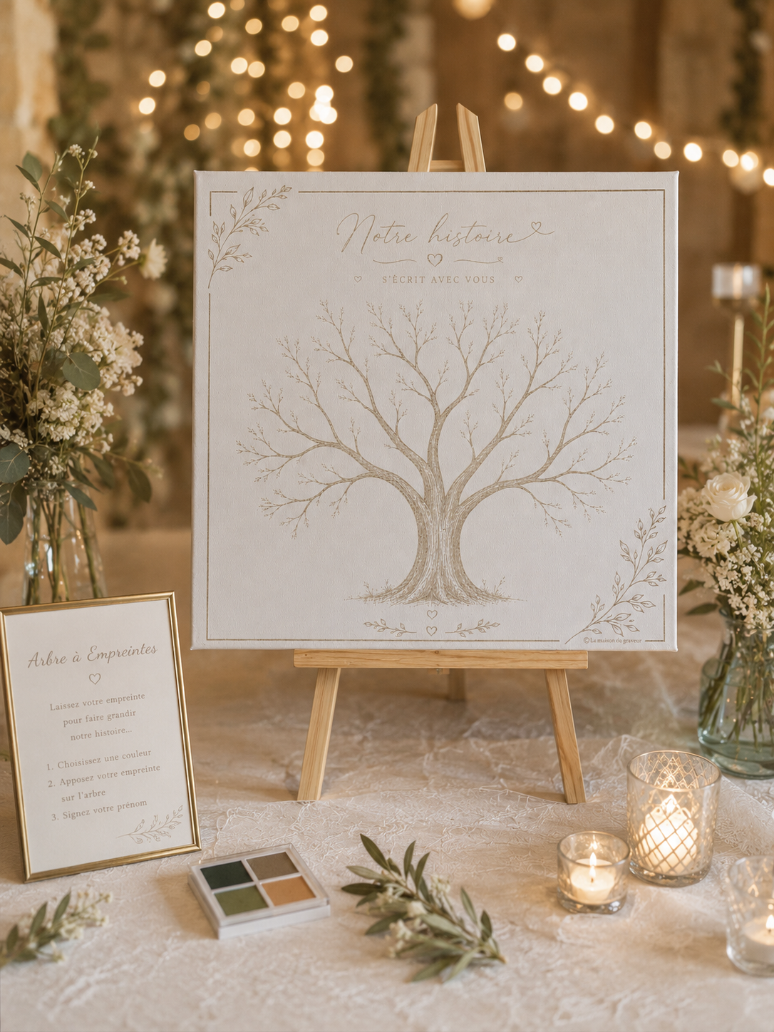 Arbre à empreintes personnalisé sur toile
